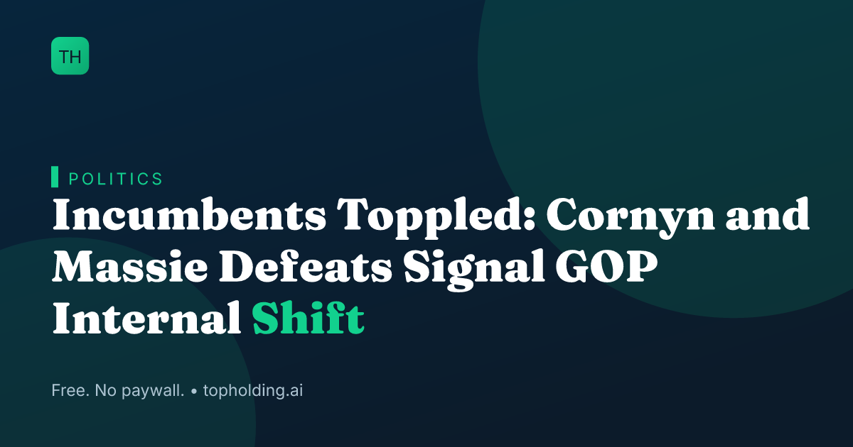 Incumbents Toppled: Cornyn and Massie Defeats Signal GOP Internal Shift