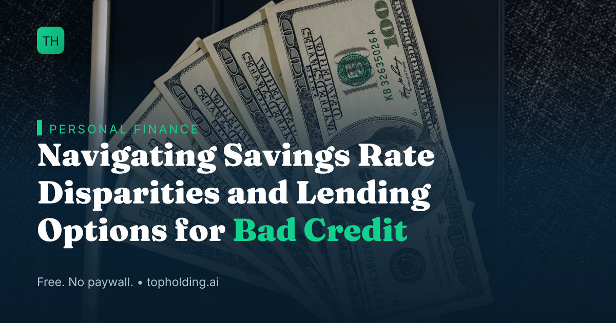 Navigating Savings Rate Disparities and Lending Options for Bad Credit