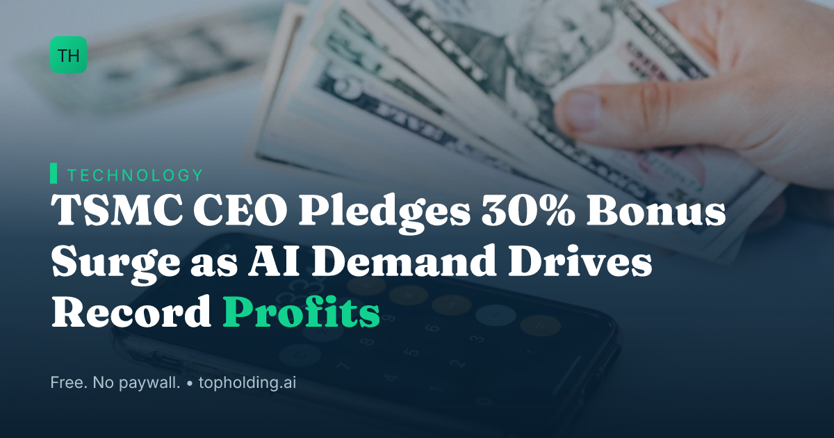 TSMC CEO Pledges 30% Bonus Surge as AI Demand Drives Record Profits