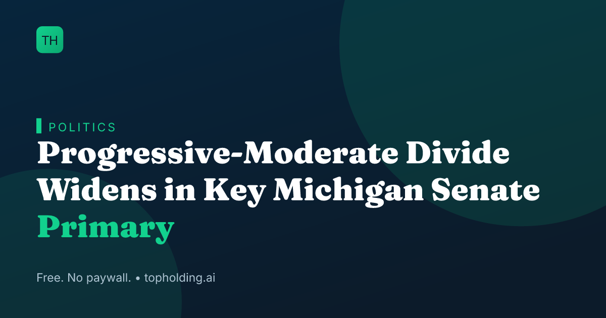 Progressive-Moderate Divide Widens in Key Michigan Senate Primary