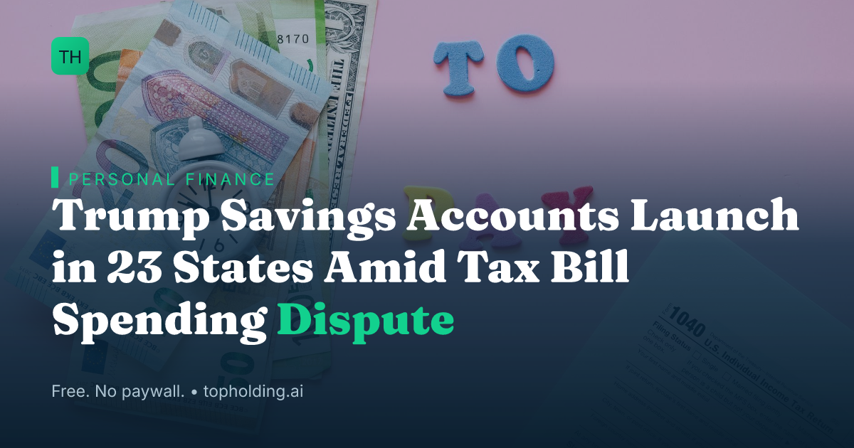 Trump Savings Accounts Launch in 23 States Amid Tax Bill Spending Dispute