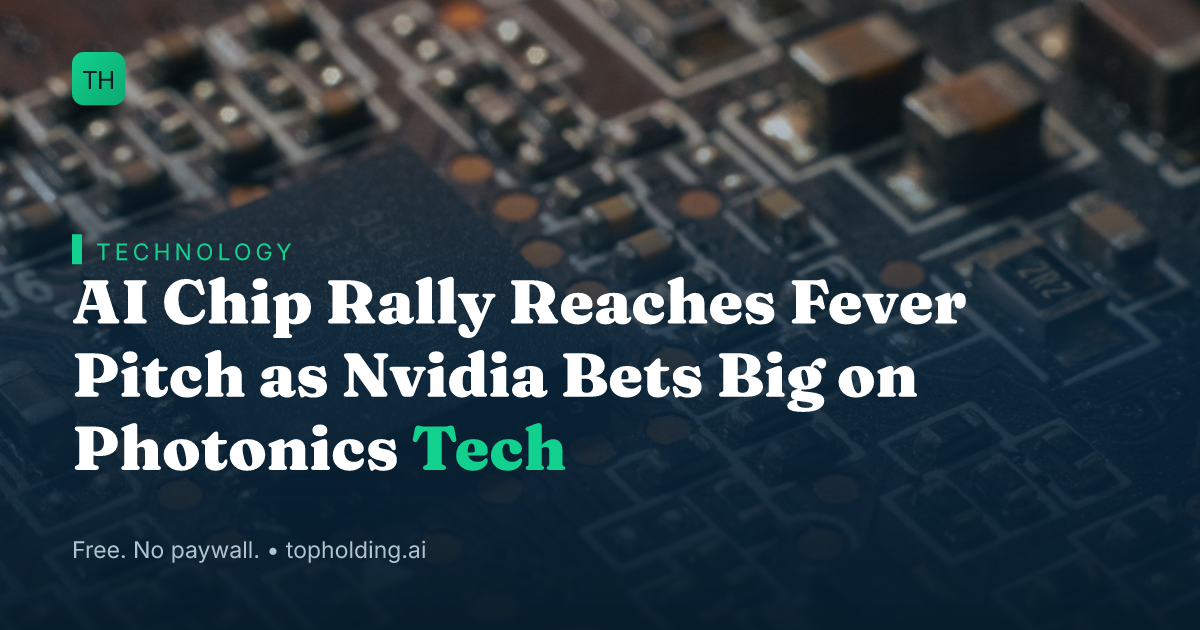 AI Chip Rally Reaches Fever Pitch as Nvidia Bets Big on Photonics Tech