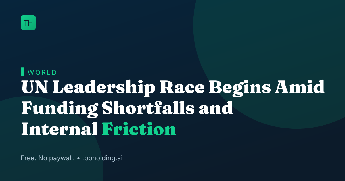 UN Leadership Race Begins Amid Funding Shortfalls and Internal Friction