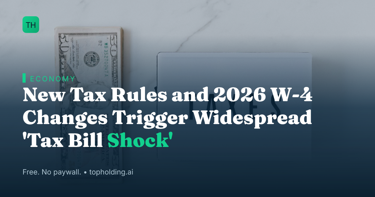 New Tax Rules and 2026 W-4 Changes Trigger Widespread 'Tax Bill Shock'