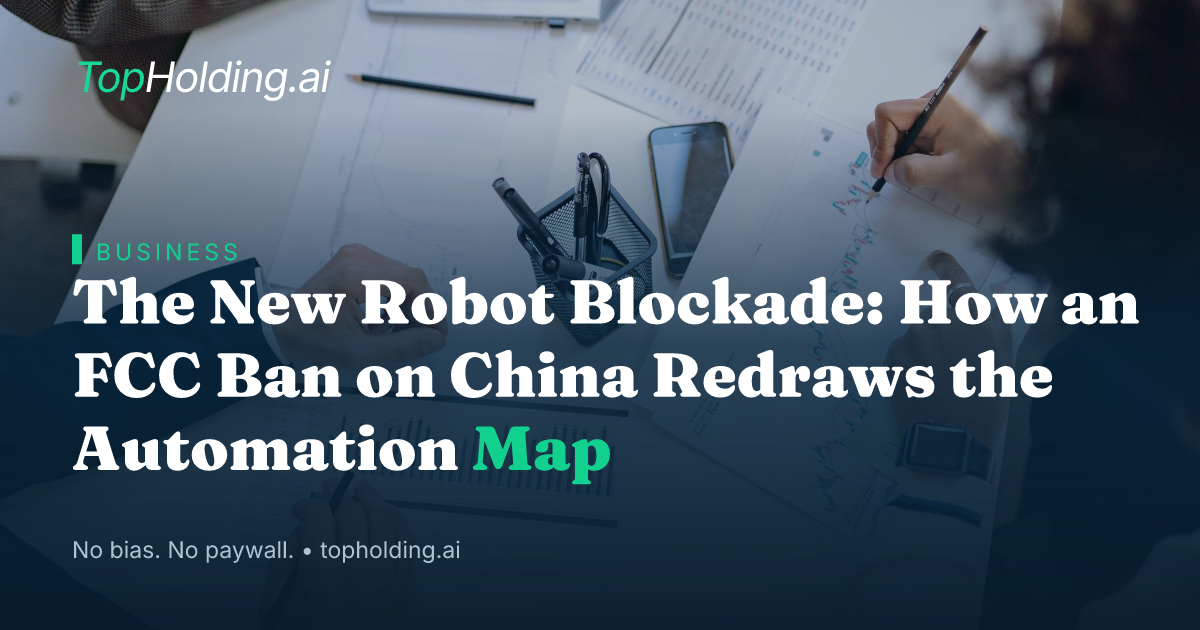 The New Robot Blockade: How an FCC Ban on China Redraws the Automation Map