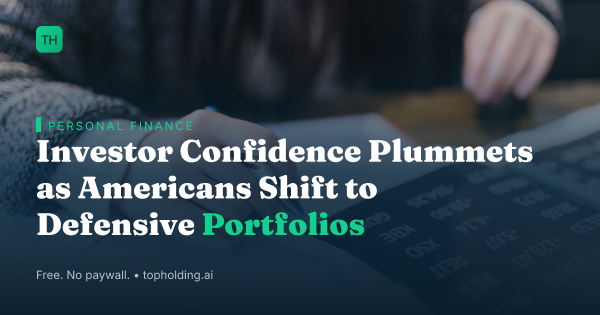 Investor Confidence Plummets as Americans Shift to Defensive Portfolios