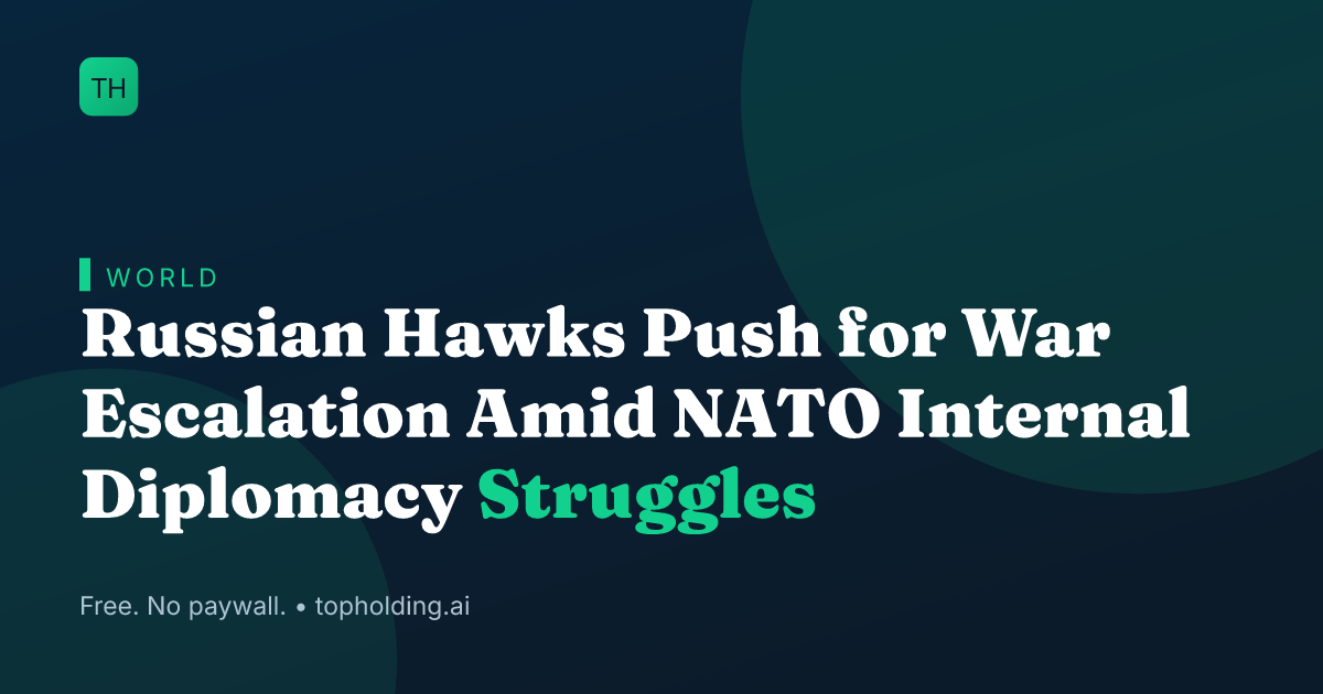 Russian Hawks Push for War Escalation Amid NATO Internal Diplomacy Struggles
