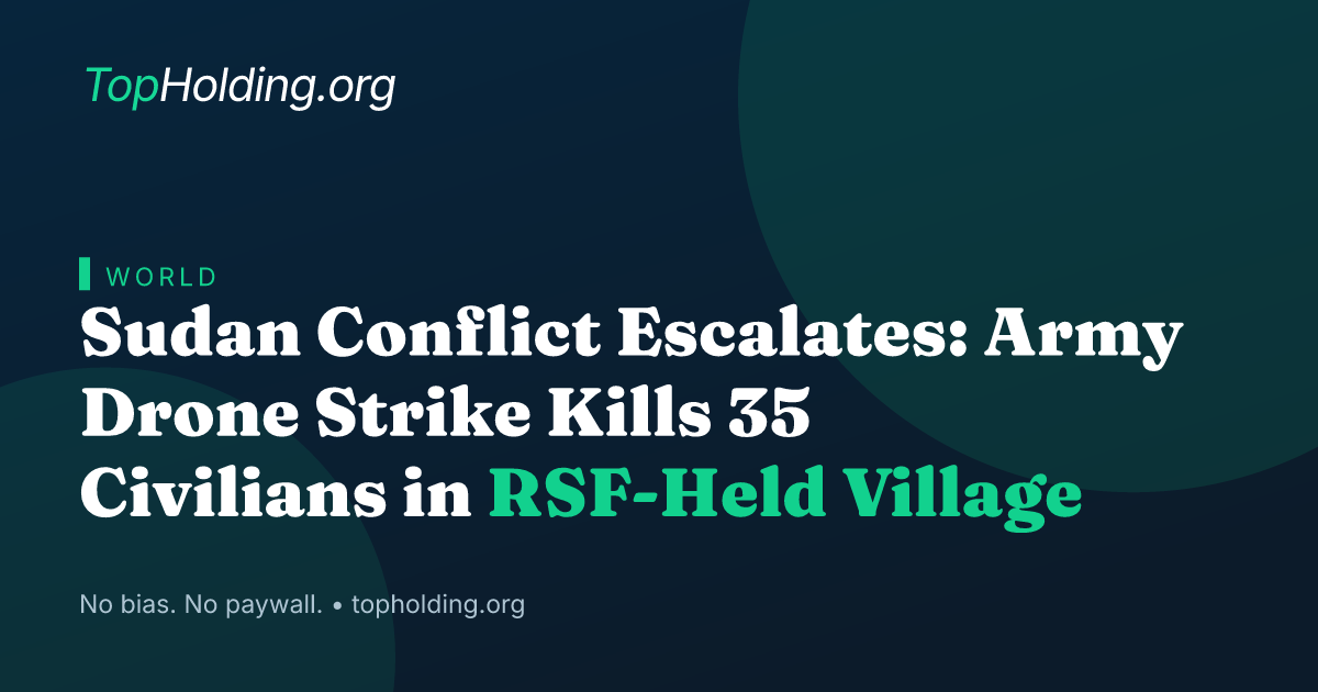 Sudan Conflict Escalates: Army Drone Strike Kills 35 Civilians in RSF-Held Village