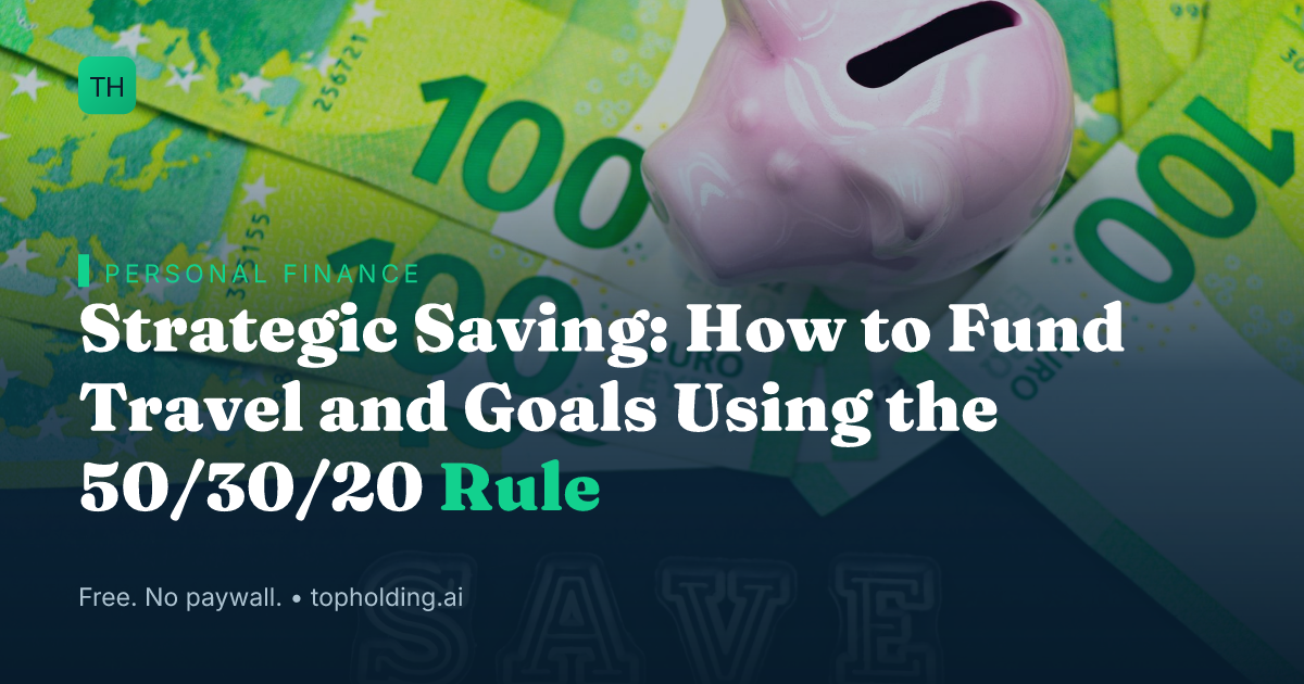 Strategic Saving: How to Fund Travel and Goals Using the 50/30/20 Rule