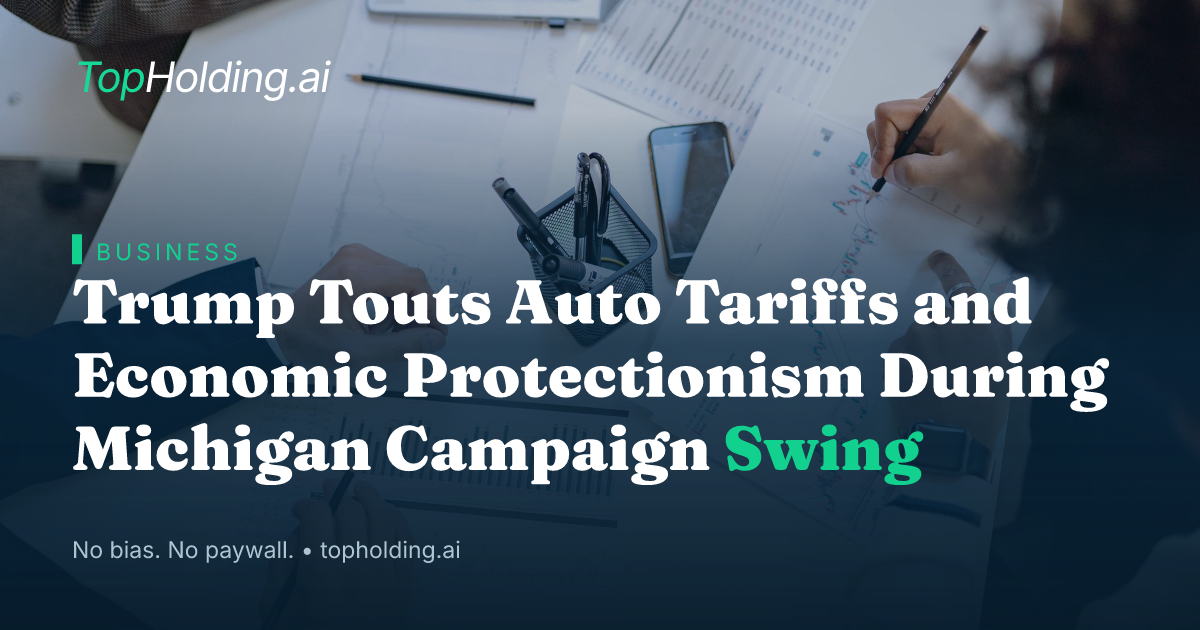 Trump Touts Auto Tariffs and Economic Protectionism During Michigan Campaign Swing