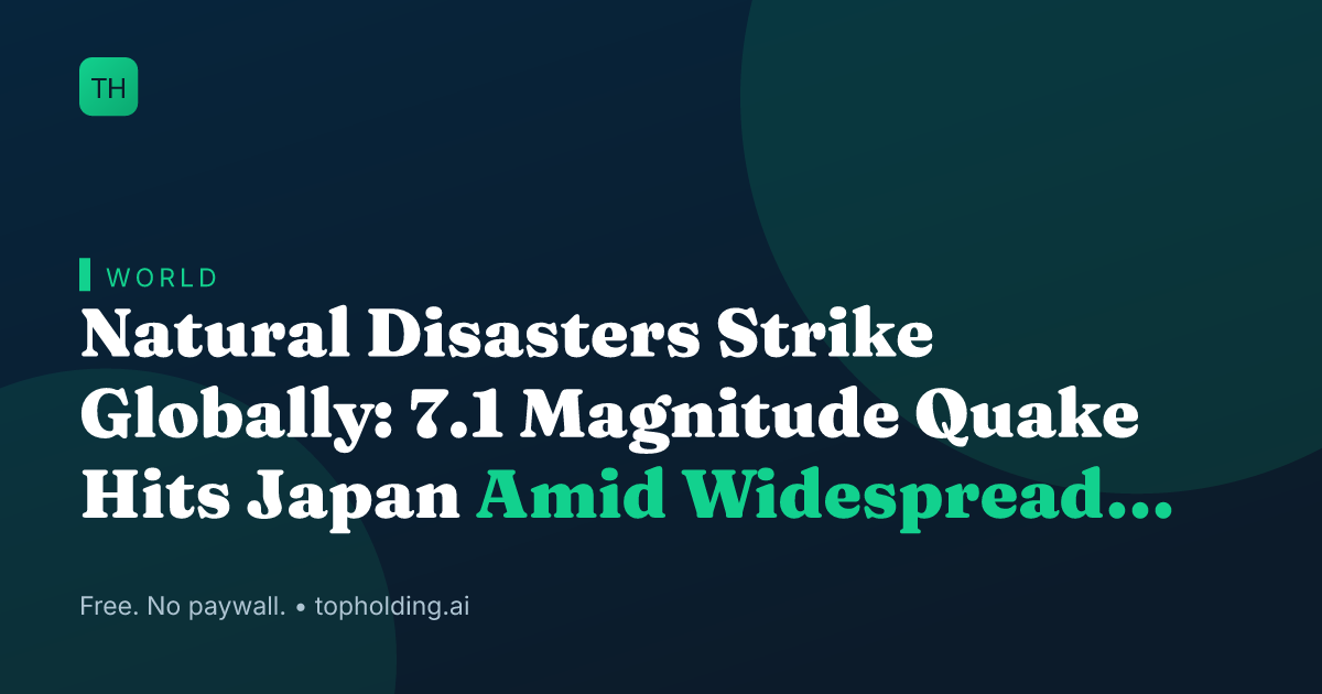 Natural Disasters Strike Globally: 7.1 Magnitude Quake Hits Japan Amid Widespread Wildfires