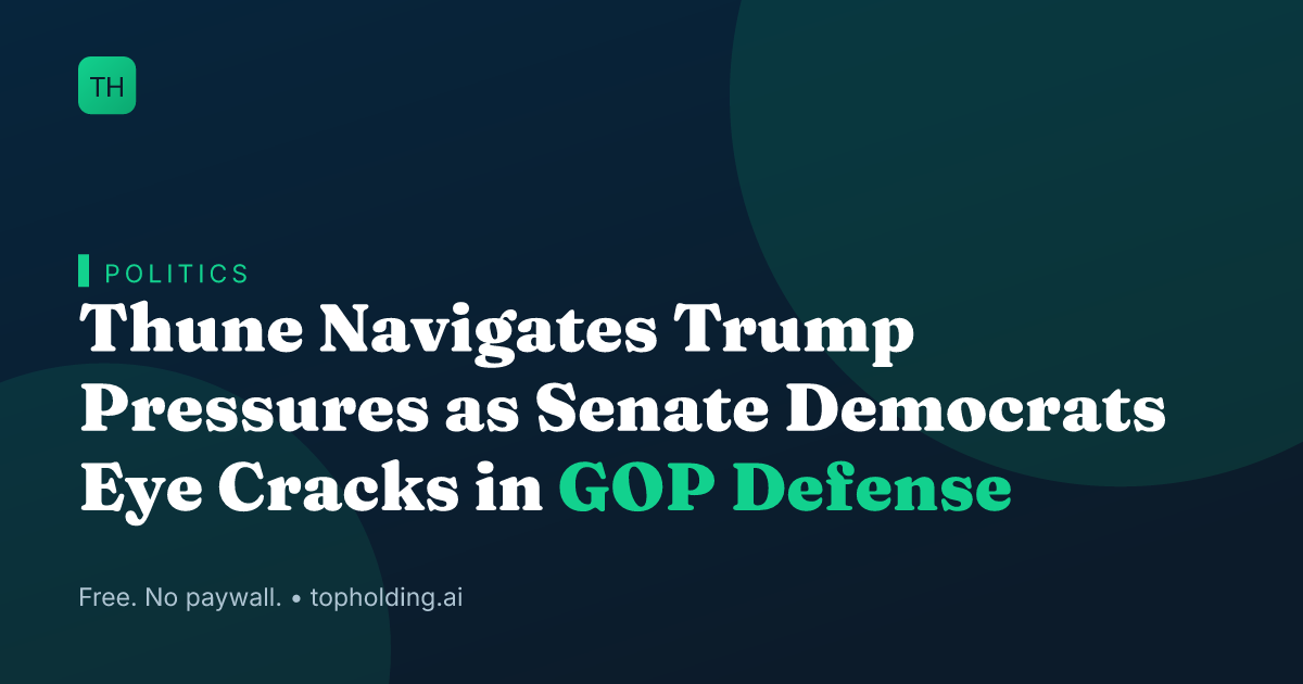 Thune Navigates Trump Pressures as Senate Democrats Eye Cracks in GOP Defense
