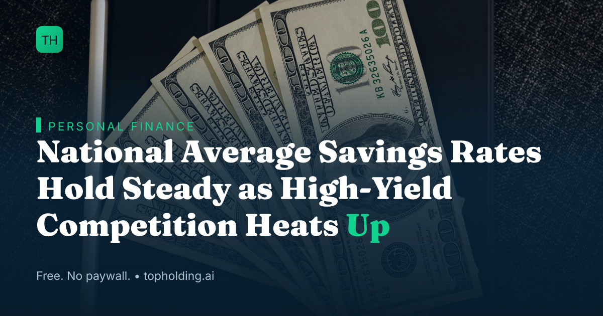 National Average Savings Rates Hold Steady as High-Yield Competition Heats Up