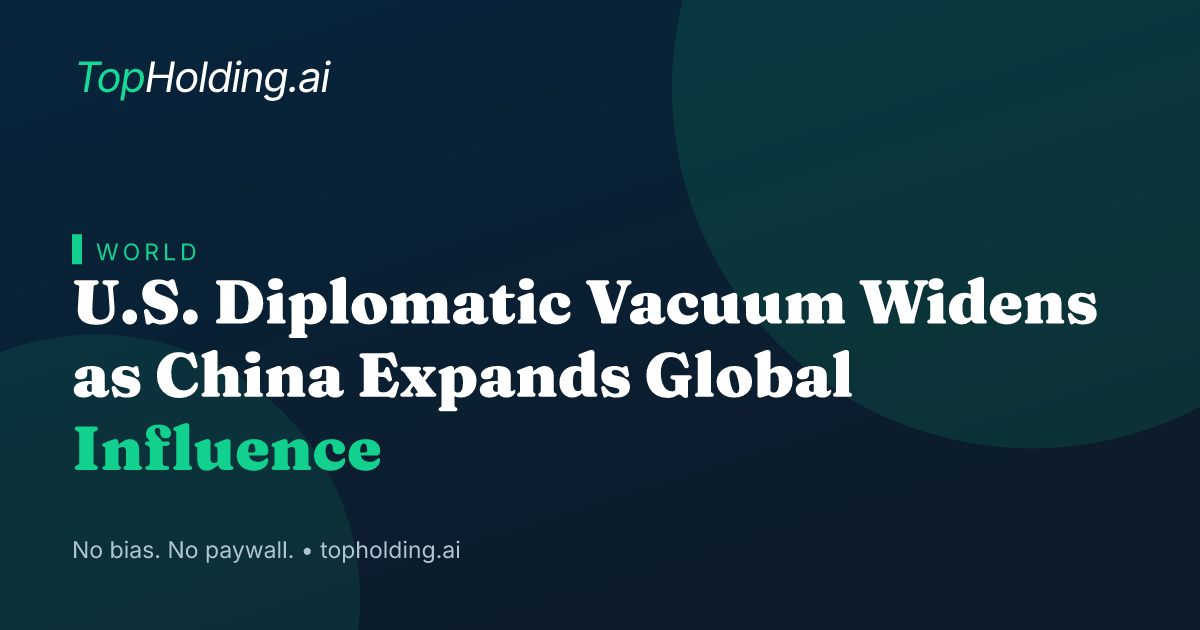 U.S. Diplomatic Vacuum Widens as China Expands Global Influence