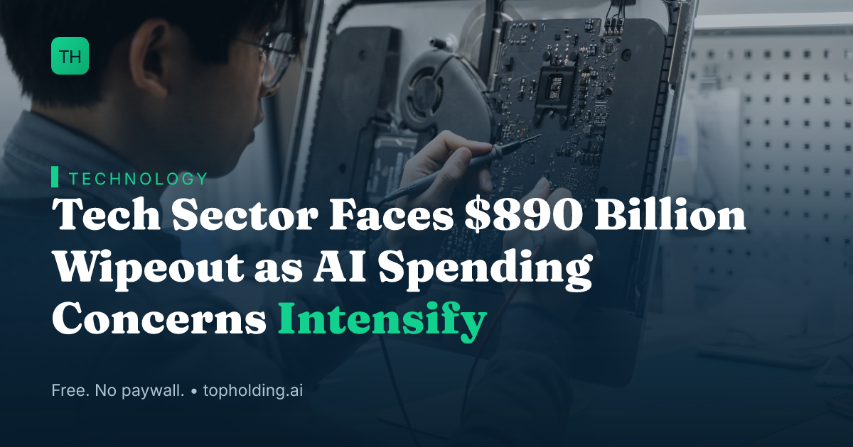 Tech Sector Faces $890 Billion Wipeout as AI Spending Concerns Intensify