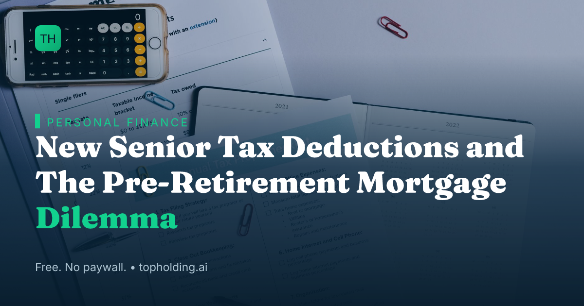 New Senior Tax Deductions and The Pre-Retirement Mortgage Dilemma