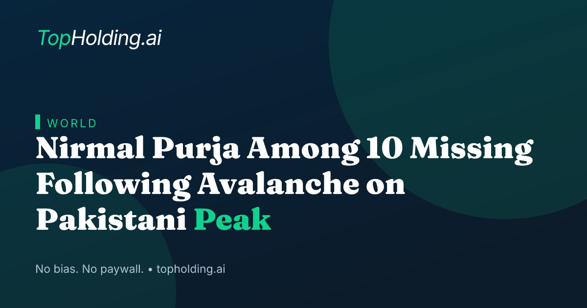 Nirmal Purja Among 10 Missing Following Avalanche on Pakistani Peak