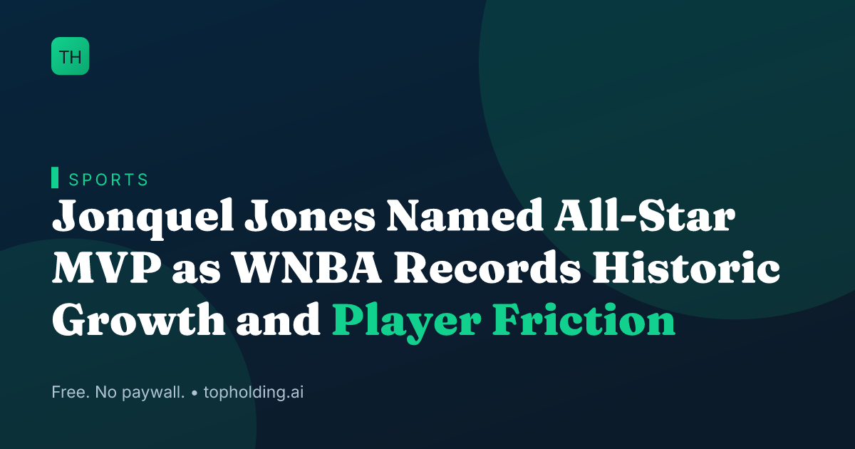 Jonquel Jones Named All-Star MVP as WNBA Records Historic Growth and Player Friction