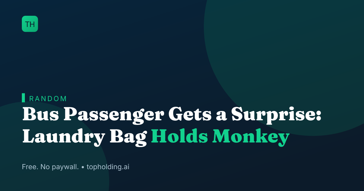 Bus Passenger Gets a Surprise: Laundry Bag Holds Monkey