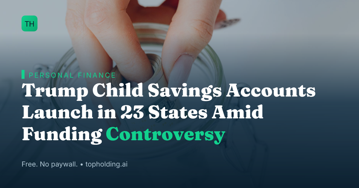 Trump Child Savings Accounts Launch in 23 States Amid Funding Controversy