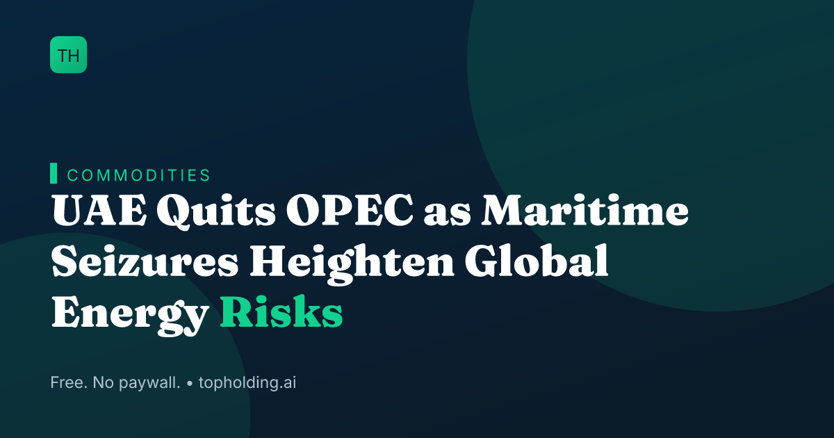 UAE Quits OPEC as Maritime Seizures Heighten Global Energy Risks