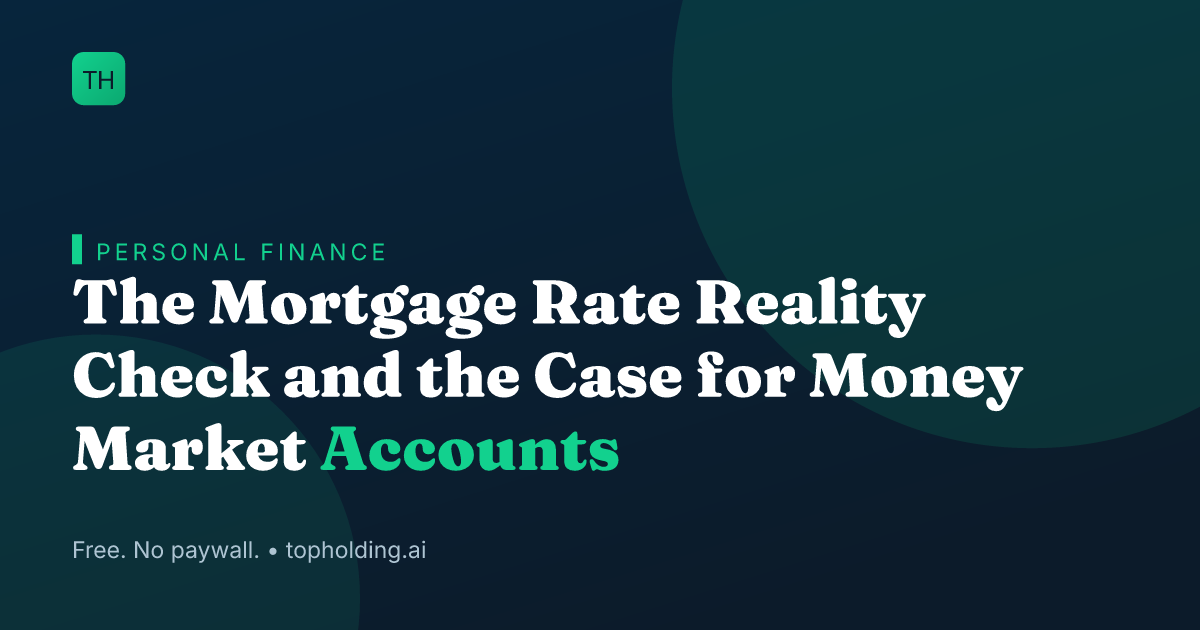 The Mortgage Rate Reality Check and the Case for Money Market Accounts