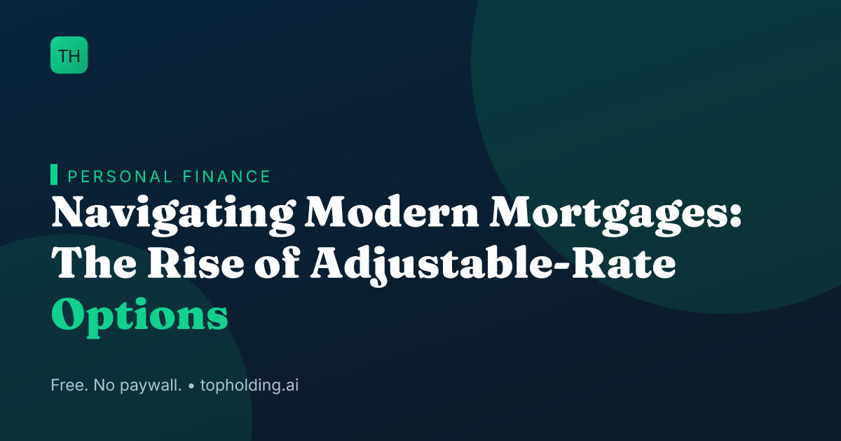 Navigating Modern Mortgages: The Rise of Adjustable-Rate Options
