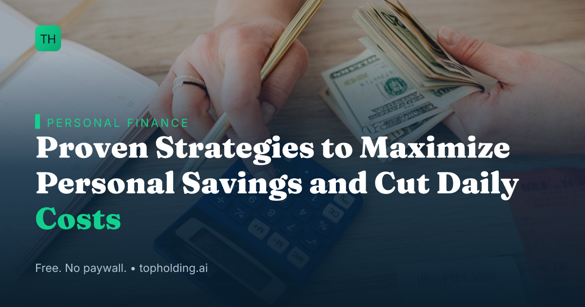 Proven Strategies to Maximize Personal Savings and Cut Daily Costs