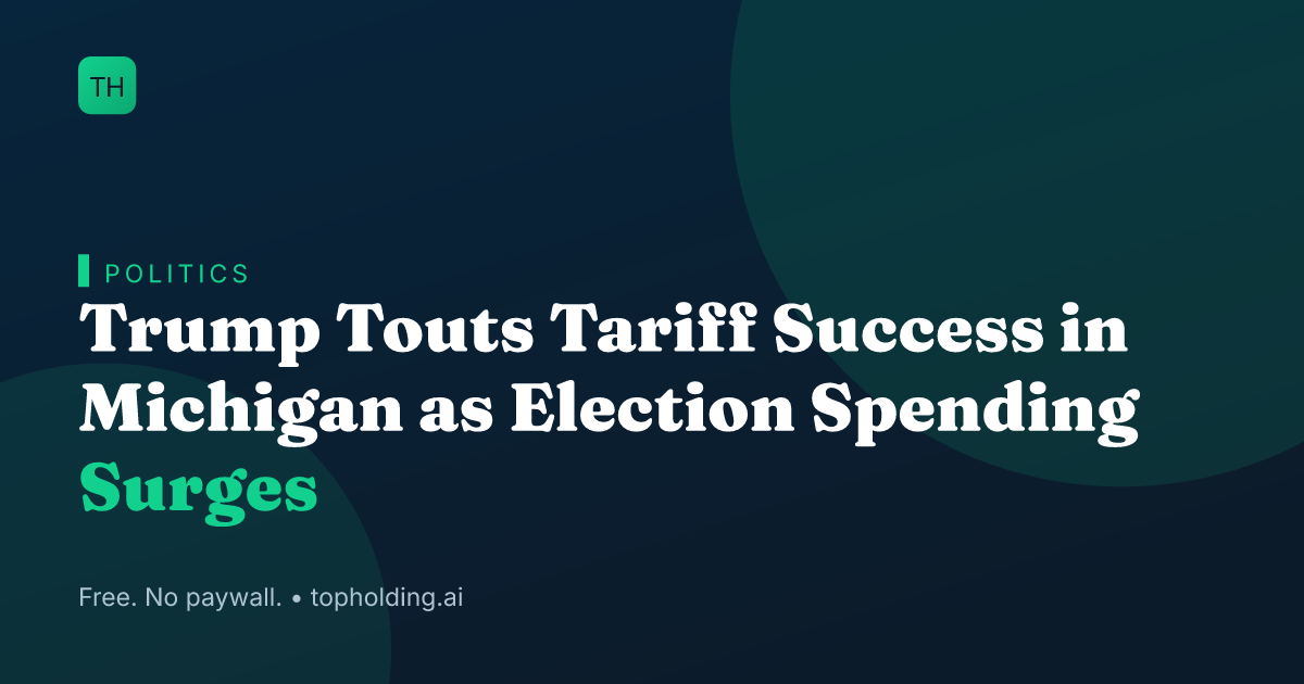 Trump Touts Tariff Success in Michigan as Election Spending Surges