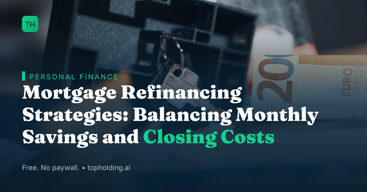 Mortgage Refinancing Strategies: Balancing Monthly Savings and Closing Costs