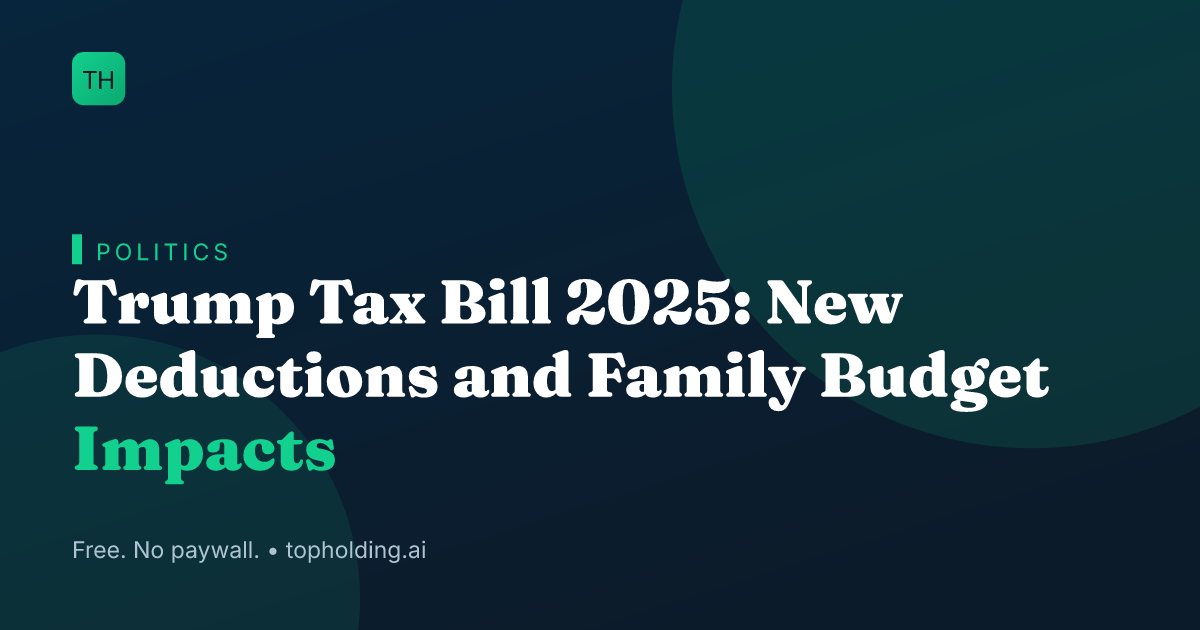 Trump Tax Bill 2025: New Deductions and Family Budget Impacts