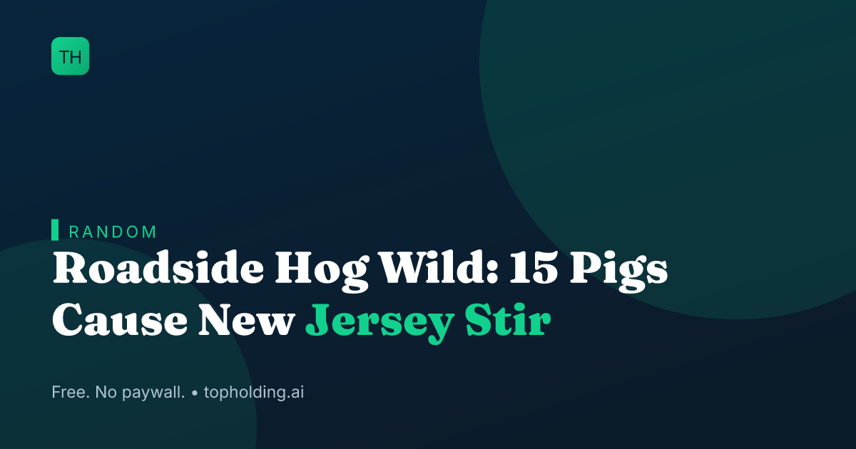 Roadside Hog Wild: 15 Pigs Cause New Jersey Stir