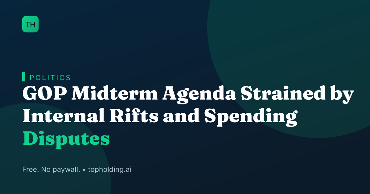 GOP Midterm Agenda Strained by Internal Rifts and Spending Disputes