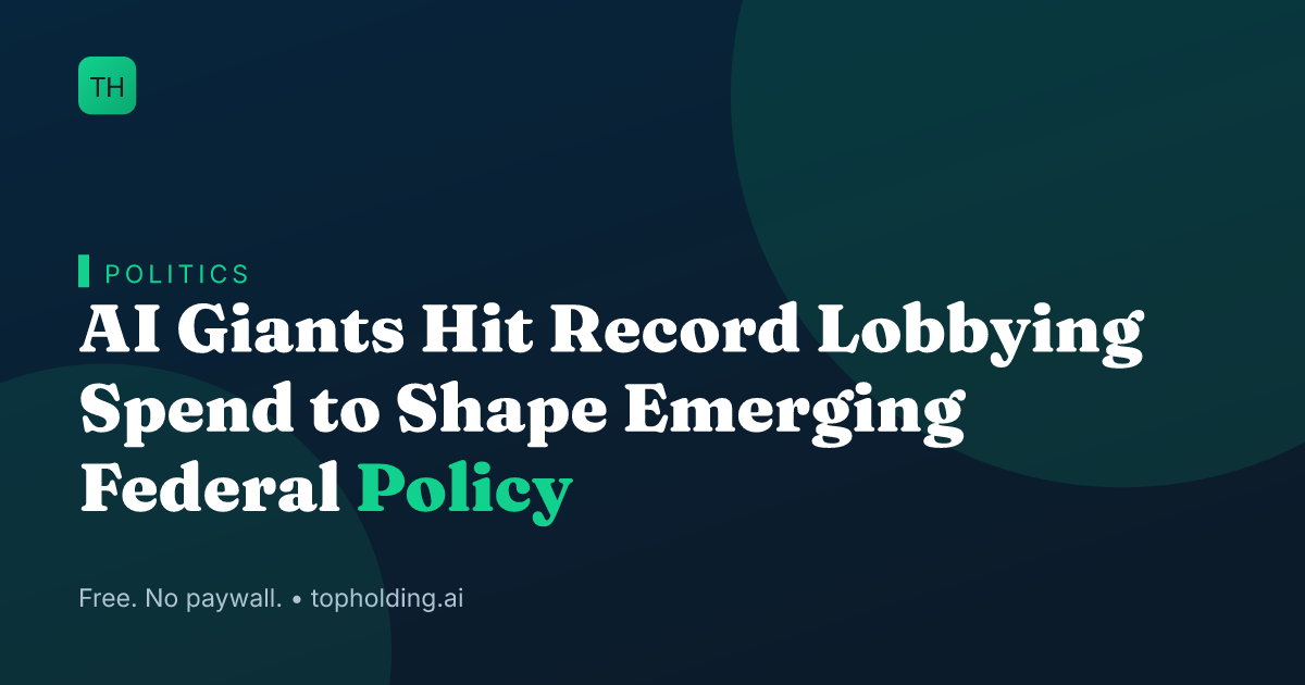 AI Giants Hit Record Lobbying Spend to Shape Emerging Federal Policy