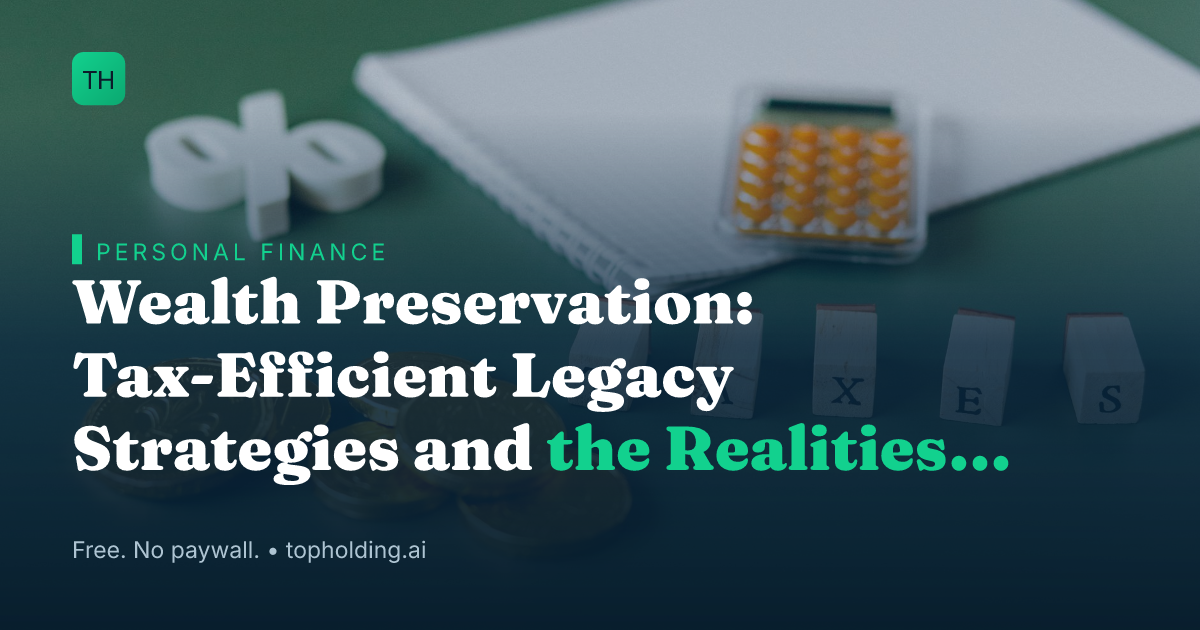 Wealth Preservation: Tax-Efficient Legacy Strategies and the Realities of Aging Alone