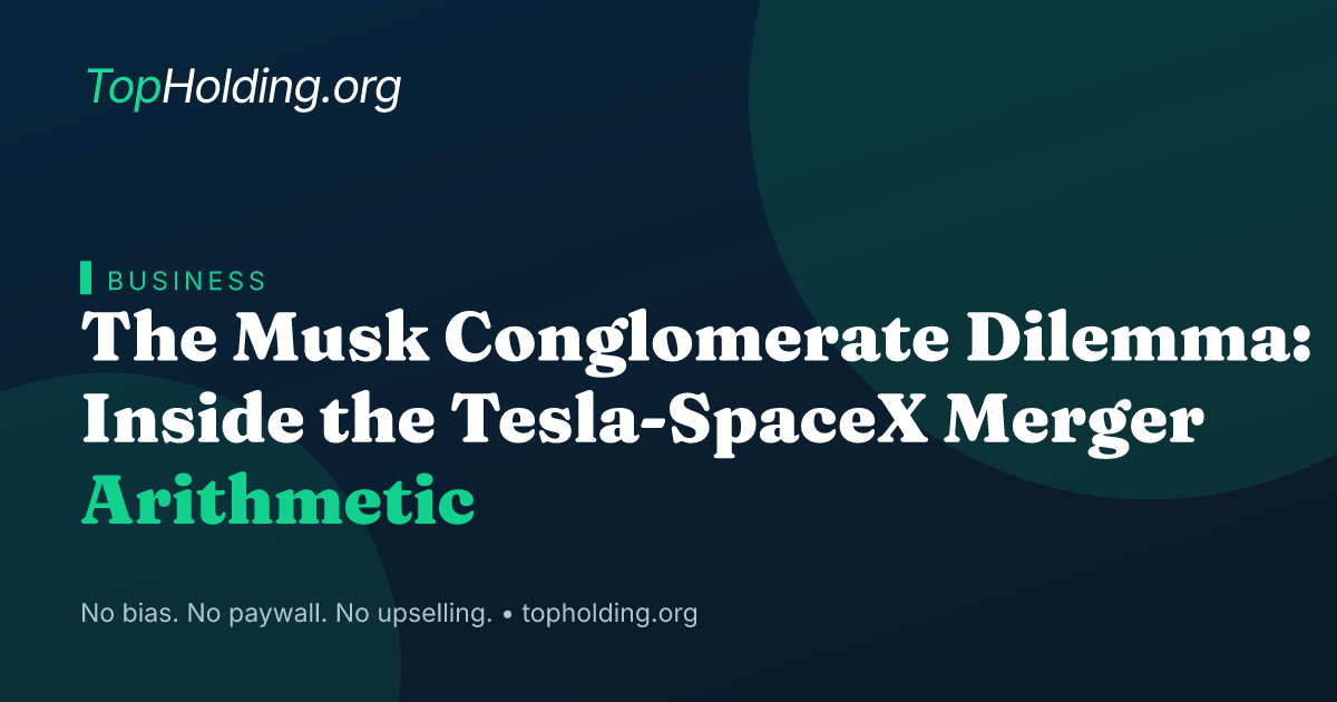 The Musk Conglomerate Dilemma: Inside the Tesla-SpaceX Merger Arithmetic