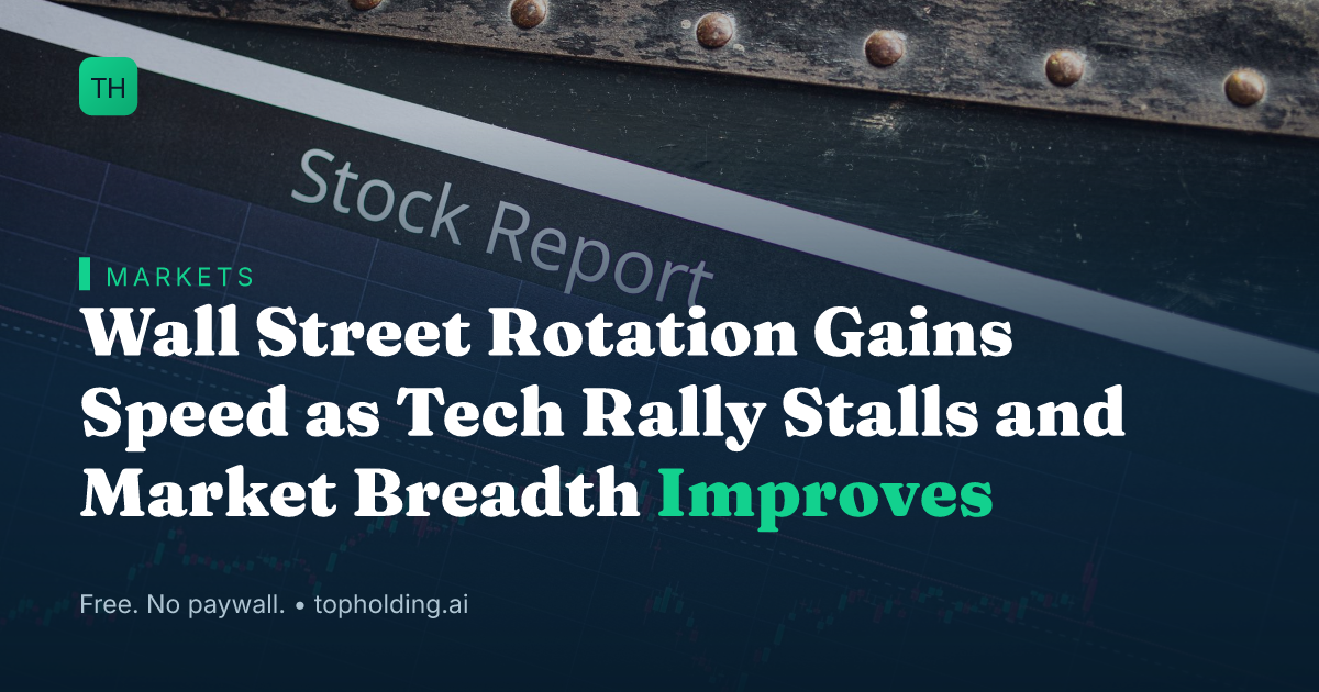 Wall Street Rotation Gains Speed as Tech Rally Stalls and Market Breadth Improves