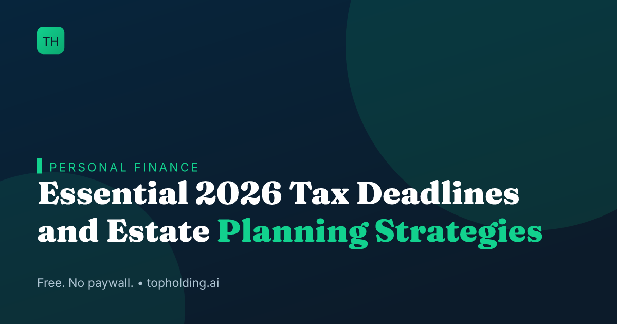 Essential 2026 Tax Deadlines and Estate Planning Strategies