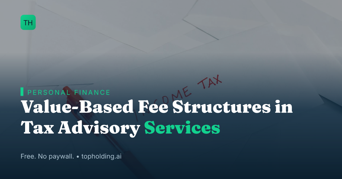 Value-Based Fee Structures in Tax Advisory Services