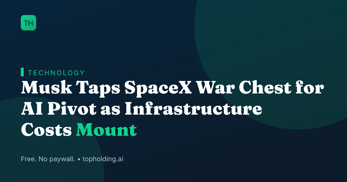 Musk Taps SpaceX War Chest for AI Pivot as Infrastructure Costs Mount