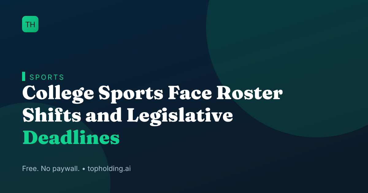 College Sports Face Roster Shifts and Legislative Deadlines