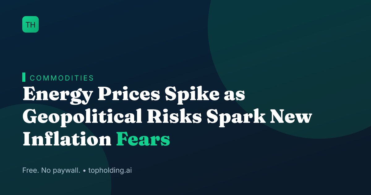 Energy Prices Spike as Geopolitical Risks Spark New Inflation Fears