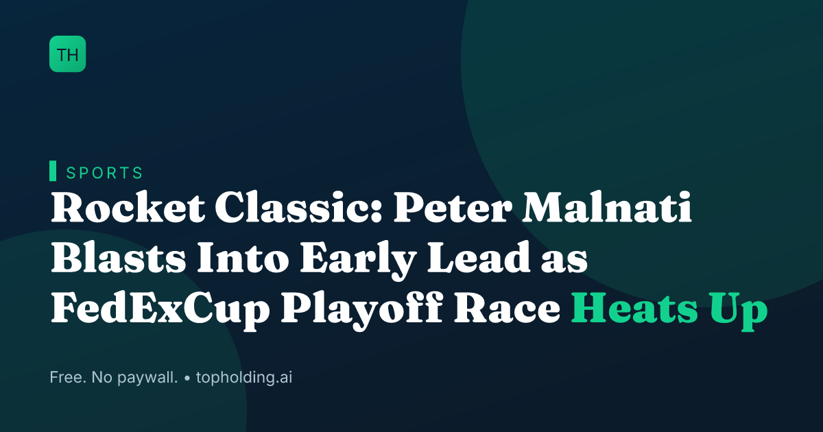 Rocket Classic: Peter Malnati Blasts Into Early Lead as FedExCup Playoff Race Heats Up