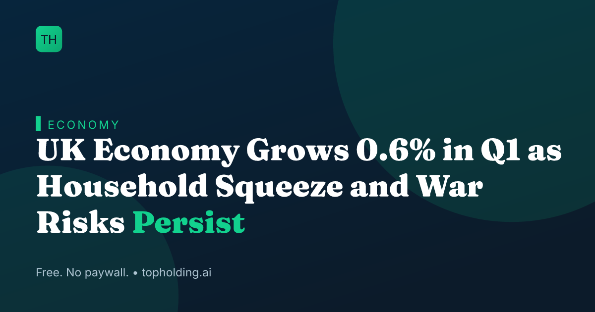 UK Economy Grows 0.6% in Q1 as Household Squeeze and War Risks Persist