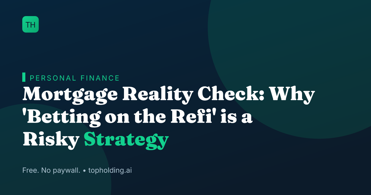 Mortgage Reality Check: Why 'Betting on the Refi' is a Risky Strategy