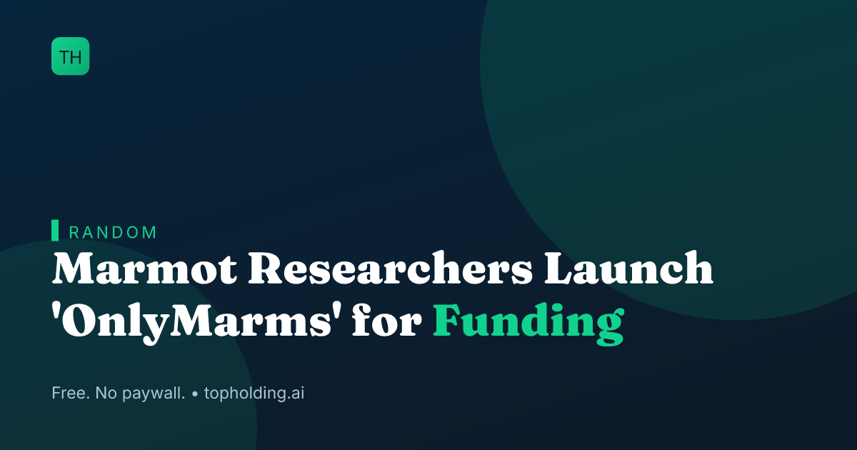 Marmot Researchers Launch 'OnlyMarms' for Funding
