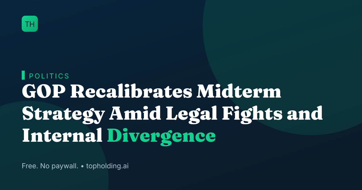 GOP Recalibrates Midterm Strategy Amid Legal Fights and Internal Divergence
