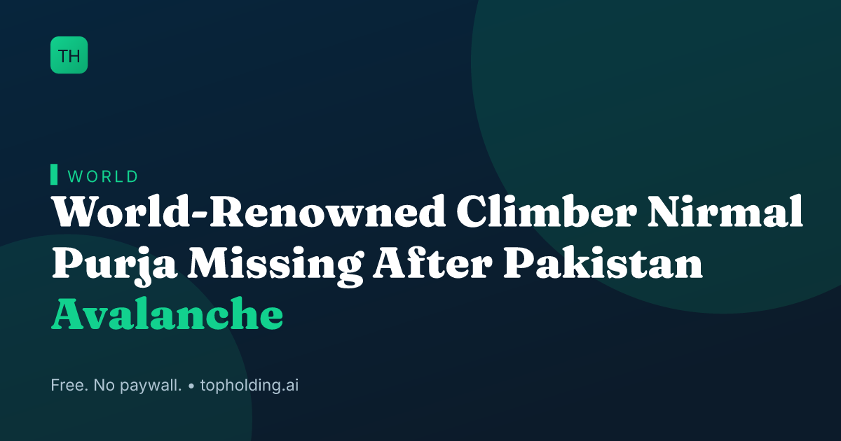 World-Renowned Climber Nirmal Purja Missing After Pakistan Avalanche