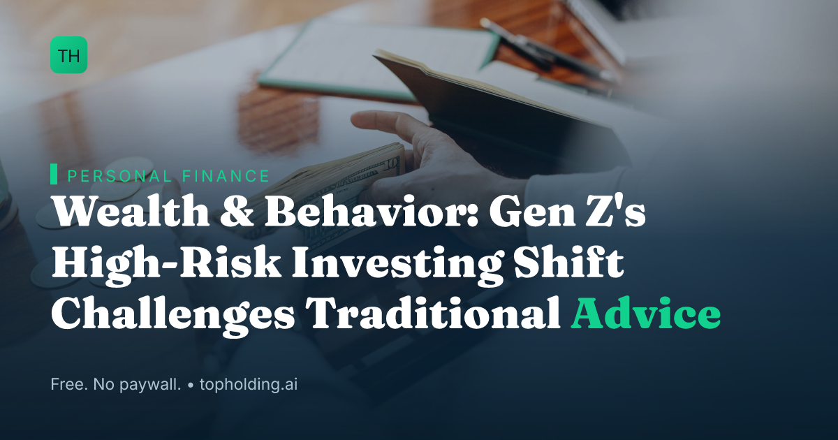 Wealth & Behavior: Gen Z's High-Risk Investing Shift Challenges Traditional Advice