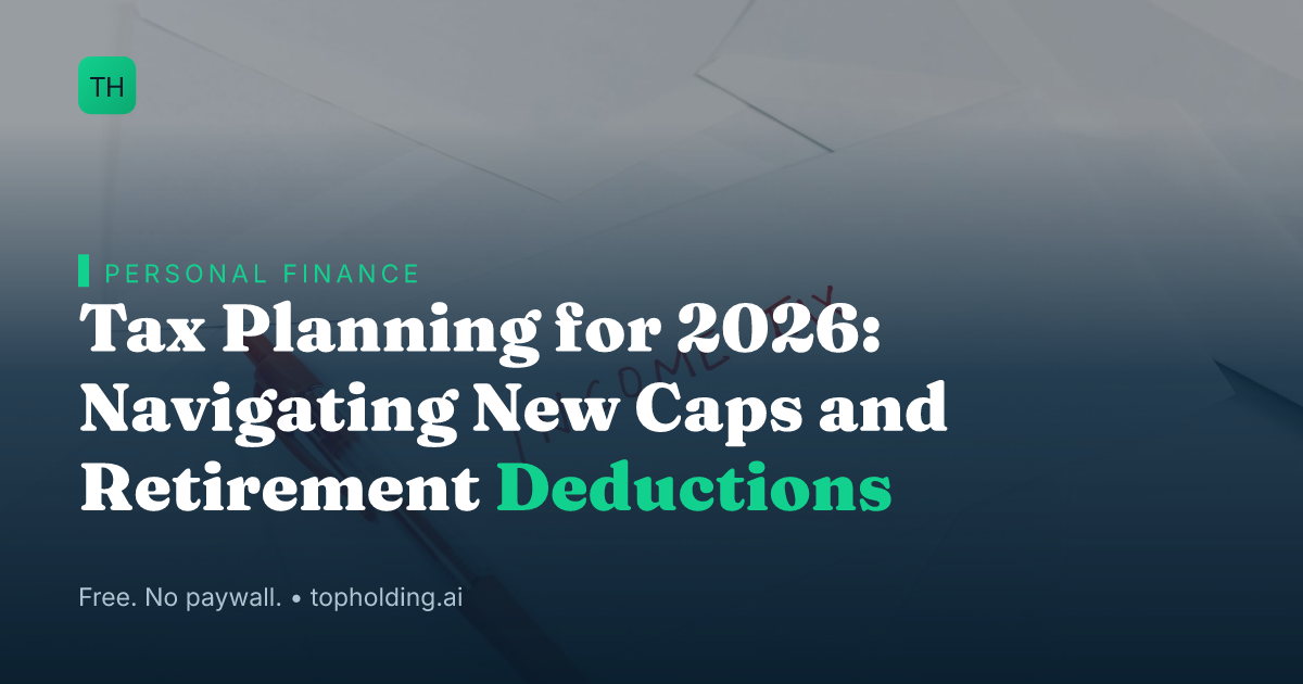 Tax Planning for 2026: Navigating New Caps and Retirement Deductions